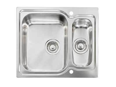 Νεροχύτης inox σατινέ 58 x 50cm 2VD -2VS 