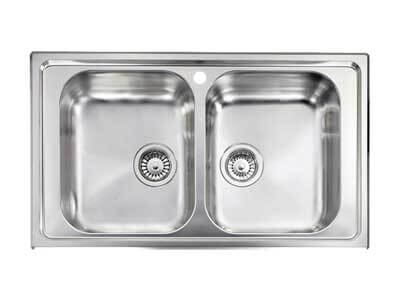 Νεροχύτης inox σατινέ 86 x 50cm 2V