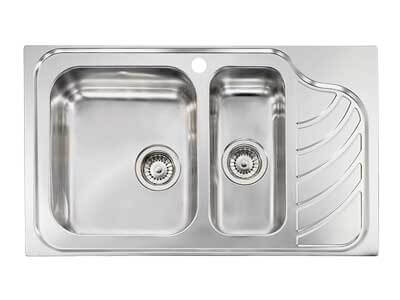 Νεροχύτης inox σατινέ 86 x 51cm 2VR - 2VS, αριστερός