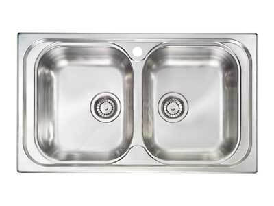 Νεροχύτης inox σατινέ 86 x 50cm 2V