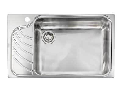 Νεροχύτης inox σατινέ 86 x 51cm 1VD - 1VS, δεξιός