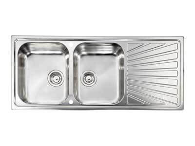 Νεροχύτης inox σαγρέ 116 x 50cm 2VR