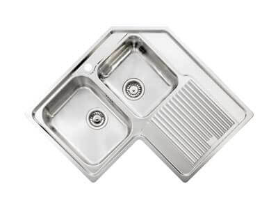 Νεροχύτης inox σαγρέ 83 x 83cm 2VD -2VS
