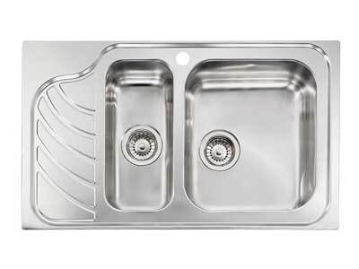 Νεροχύτης inox σατινέ 86 x 51cm 2VR - 2VS, δεξιός